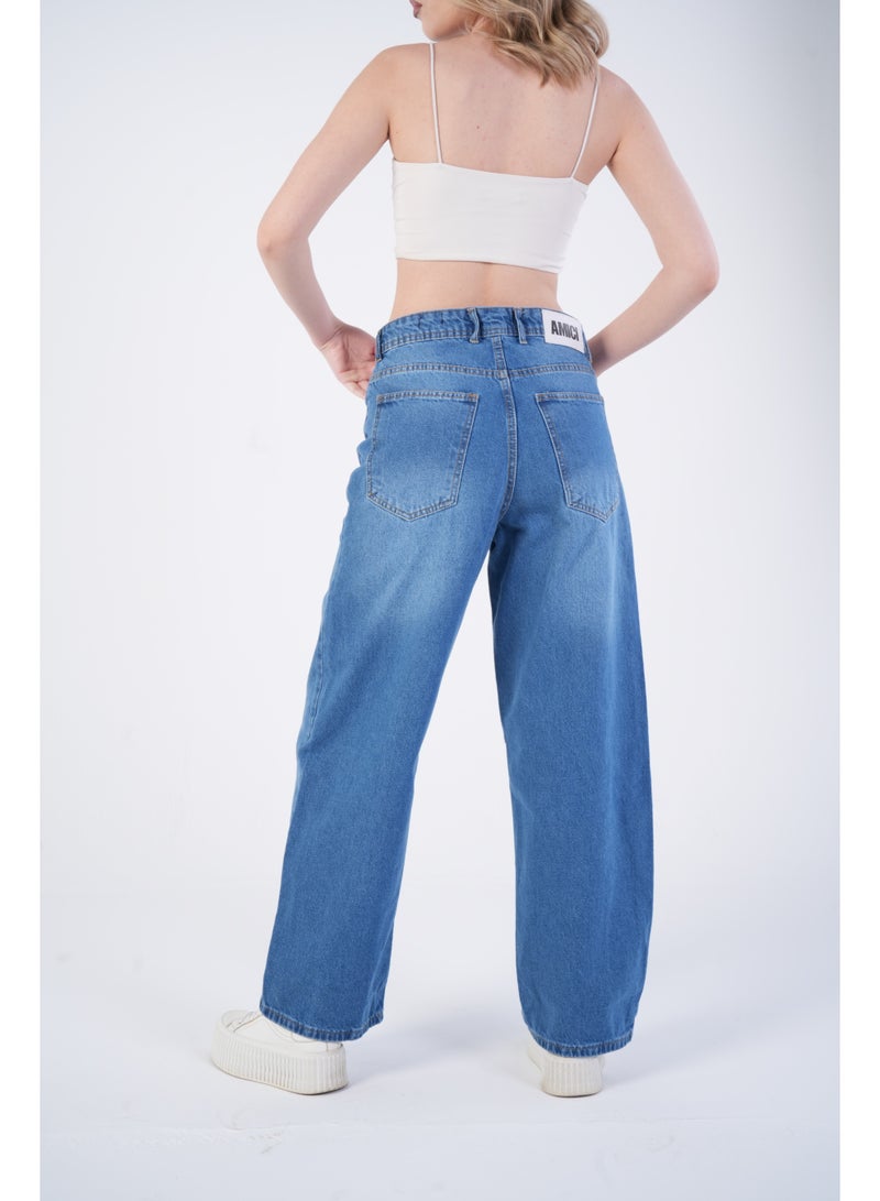 AMICI Mid-waist Blue baggy jeans - Image 4